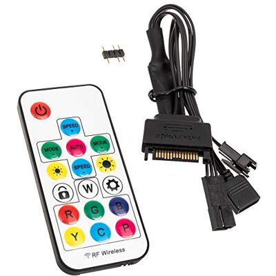 Kolink Inspire L1 3-pins 5 V ARGB controller, draadloze afstandsbediening inbegrepen, voor adresseerbare RGB-diodes, waaronder Phanteks en Corsair Kolink Inspire L1 3-pins 5 V ARGB controller, draadloze afstandsbediening inbegrepen, voor adresseerbare RGB-diodes, waaronder Phanteks en Corsair