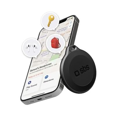 SBS Track My Circle Sleutel- en objectzoeker compatibel met Apple Waar is, 100 dB alarm, klaar voor gebruik met CR2032-batterij, IP65 waterdicht, met sleutelhangergat, zwart SBS Track My Circle Sleutel- en objectzoeker compatibel met Apple Waar is, 100 dB alarm, klaar voor gebruik met CR2032-batterij, IP65 waterdicht, met sleutelhangergat, zwart