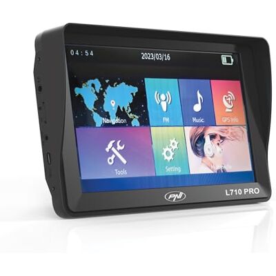 PNI L710 PRO GPS-navigatiesysteem 7 inch 800 MHz 256 MB DDR 16 GB intern geheugen FM-zender met 2 auto-voedingen PNI L710 PRO GPS-navigatiesysteem 7 inch 800 MHz 256 MB DDR 16 GB intern geheugen FM-zender met 2 auto-voedingen