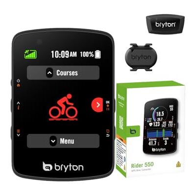 Bryton Rider 550 GPS-sensorset voor fietscomputer met 37 uur batterijduur, 2,8 inch kleurendisplay en fietsnavigatie Bryton Rider 550 GPS-sensorset voor fietscomputer met 37 uur batterijduur, 2,8 inch kleurendisplay en fietsnavigatie