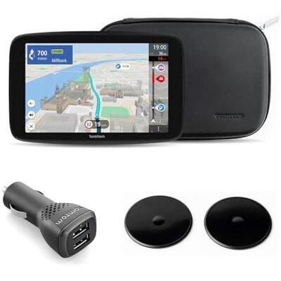TomTom GO Camper Max GPS 2e Gnt. Premium Pack voor campers en caravans, 7 inch display met speciale PI, MàJ via wifi, Traffic, ZDD-waarschuwing, wereldkaart, profielgeheugen, accessoires TomTom GO Camper Max GPS 2e Gnt. Premium Pack voor campers en caravans, 7 inch display met speciale PI, MàJ via wifi, Traffic, ZDD-waarschuwing, wereldkaart, profielgeheugen, accessoires