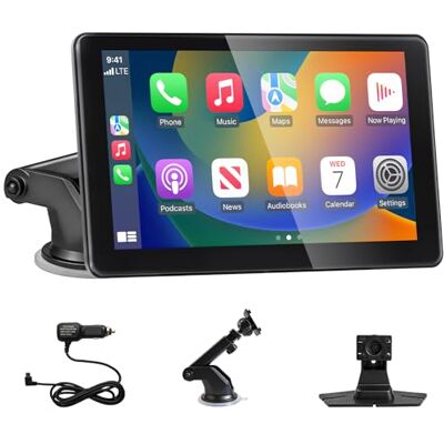 Engovvy CarPlay Android 7 inch draadloos autoleesscherm, draagbaar HD-touchscreen met Bluetooth 5.3/FM/AUX, compatibel met Mirror Link, AirPlay, GPS-navigatie, spraakbesturing Engovvy CarPlay Android 7 inch draadloos autoleesscherm, draagbaar HD-touchscreen met Bluetooth 5.3/FM/AUX, compatibel met Mirror Link, AirPlay, GPS-navigatie, spraakbesturing