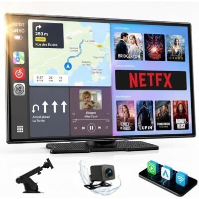 LAMTTO 3-in-1 Net-flix Carplay auto met Youtube Tiktok, Android Auto, 9 inch touchscreen, Carplay auto, achteruitrijcamera, GPS-navigatie, spraakassistent, Spotify, Bluetooth, AUX, FM, OTA LAMTTO 3-in-1 Net-flix Carplay auto met Youtube Tiktok, Android Auto, 9 inch touchscreen, Carplay auto, achteruitrijcamera, GPS-navigatie, spraakassistent, Spotify, Bluetooth, AUX, FM, OTA