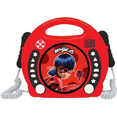 Lexibook Miraculous Ladybug RCDK100MI CD-speler, programmeerfunctie, hoofdtelefoonaansluiting, voor kinderen, netvoeding of batterijen, rood/zwart Lexibook Miraculous Ladybug RCDK100MI CD-speler, programmeerfunctie, hoofdtelefoonaansluiting, voor kinderen, netvoeding of batterijen, rood/zwart