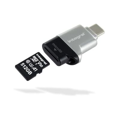 Integral MicroSD USB3.0/USB-C Type-C OTG geheugenkaartlezer adapter supersnelle overdrachtssnelheid, plug & play en compatibel met microSDXC/microSDHC UHS-I U1 & U3 Integral MicroSD USB3.0/USB-C Type-C OTG geheugenkaartlezer adapter supersnelle overdrachtssnelheid, plug & play en compatibel met microSDXC/microSDHC UHS-I U1 & U3