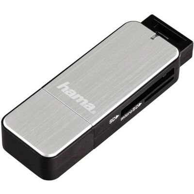 Hama 123900 geheugenkaartlezer USB 3.2 Gen 1 (3.1 Gen 1) Zwart, Zilver Hama 123900 geheugenkaartlezer USB 3.2 Gen 1 (3.1 Gen 1) Zwart, Zilver