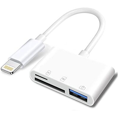 Wahbite Apple Lightning naar SD-kaart en TF USB-adapter voor iPhone/iPad, 3-in-1 kaartlezer, USB-stick, toetsenbord, muis, hubs, MIDI, Micro SD TF-geheugenkaart, plug & play Wahbite Apple Lightning naar SD-kaart en TF USB-adapter voor iPhone/iPad, 3-in-1 kaartlezer, USB-stick, toetsenbord, muis, hubs, MIDI, Micro SD TF-geheugenkaart, plug & play
