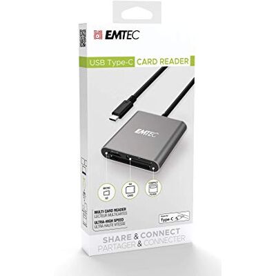 EMTEC ECCAREADT610C – geheugenkaartlezer – serie – collectie T610C – Type-C USB-C EMTEC ECCAREADT610C – geheugenkaartlezer – serie – collectie T610C – Type-C USB-C