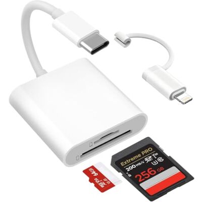 Bimker USB C SD-kaartlezer, Lightning naar USB C adapter voor iPhone/iPad/camera, digitale camera, SD/SD/iPhone/SD/Micro SD/SDHC/SDXC kaartlezer Bimker USB C SD-kaartlezer, Lightning naar USB C adapter voor iPhone/iPad/camera, digitale camera, SD/SD/iPhone/SD/Micro SD/SDHC/SDXC kaartlezer
