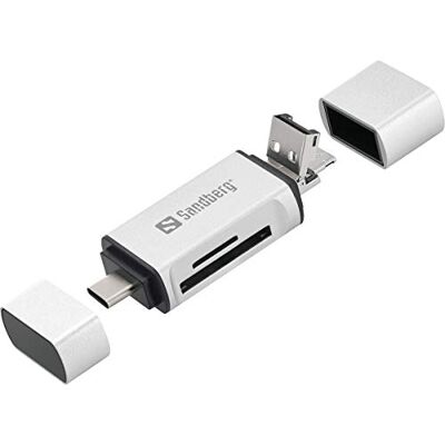 Sandberg Card Reader USB-C+USB+MicroUSB geheugenkaartlezer Zilver Geheugenkaartlezers (MicroSD (TransFlash), SD, Zilver, USB, 1 stuk(s), 80 mm, 16 mm) Sandberg Card Reader USB-C+USB+MicroUSB geheugenkaartlezer Zilver Geheugenkaartlezers (MicroSD (TransFlash), SD, Zilver, USB, 1 stuk(s), 80 mm, 16 mm)