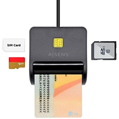 AISENS TARJETA DNI LECTOR MET TARJETAS SIM, SD, MICRO-SD, MMC, RS-MMC, MMC Elektronische ID-kaartlezer, compatibel met SD-kaarten, compatibel met SIM-kaarten AISENS TARJETA DNI LECTOR MET TARJETAS SIM, SD, MICRO-SD, MMC, RS-MMC, MMC Elektronische ID-kaartlezer, compatibel met SD-kaarten, compatibel met SIM-kaarten