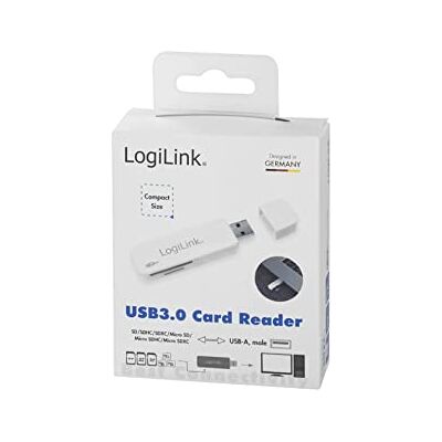 Logilink CR0034 USB 3.0 SD/TFT kaartlezer, wit Logilink CR0034 USB 3.0 SD/TFT kaartlezer, wit