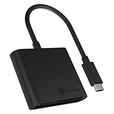ICY BOX 60649 BOX SD-kaartlezer met USB-C, USB 3 voor SD, micro SD of CF, geïntegreerde aluminium kabel, zwart ICY BOX 60649 BOX SD-kaartlezer met USB-C, USB 3 voor SD, micro SD of CF, geïntegreerde aluminium kabel, zwart