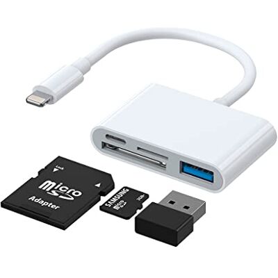 JOYROOM Lightning naar USB OTG-adapter S-H142 SD-kaartlezer, microSD (wit) JOYROOM Lightning naar USB OTG-adapter S-H142 SD-kaartlezer, microSD (wit)
