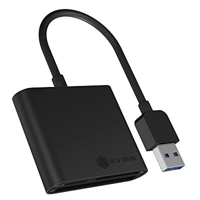 ICY BOX IB-CR301-U3 USB 3.0 Type-A kaartlezer voor CF, SD en microSD, SD 3.0 geheugenkaarten, aluminium behuizing, geïntegreerde kabel, zwart ICY BOX IB-CR301-U3 USB 3.0 Type-A kaartlezer voor CF, SD en microSD, SD 3.0 geheugenkaarten, aluminium behuizing, geïntegreerde kabel, zwart