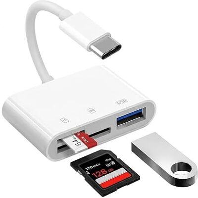 Bimker USB C SD-kaartlezer voor iPhone 17/16/15, 3-in-1 USB C naar SD/Micro SD, type C-geheugenkaartlezer, adapter voor iPad Pro/Air Bimker USB C SD-kaartlezer voor iPhone 17/16/15, 3-in-1 USB C naar SD/Micro SD, type C-geheugenkaartlezer, adapter voor iPad Pro/Air