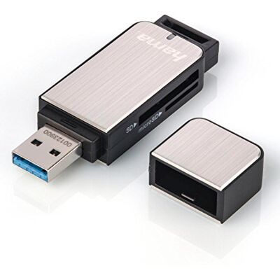Hama 123900 geheugenkaartlezer USB 3.2 Gen 1 (3.1 Gen 1) Zwart, Zilver Hama 123900 geheugenkaartlezer USB 3.2 Gen 1 (3.1 Gen 1) Zwart, Zilver