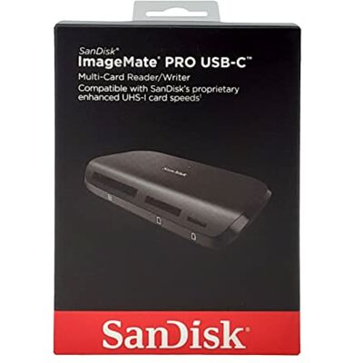SanDisk ImageMate PRO USB-C Multi Card Reader/Writer, USB 3.0, tot 160 MB/s, UHS-II, UHS-I of niet-UHS SD, zwart SanDisk ImageMate PRO USB-C Multi Card Reader/Writer, USB 3.0, tot 160 MB/s, UHS-II, UHS-I of niet-UHS SD, zwart