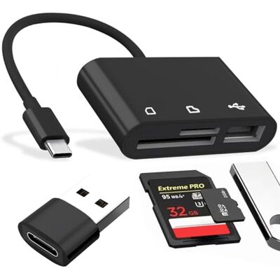 Vinmooog Kaartlezer USB C-adapter SD/MMC/MicroSD/TF/SDXC/SDHC/Micro SDHC/Micro SDXC met OTG Vinmooog Kaartlezer USB C-adapter SD/MMC/MicroSD/TF/SDXC/SDHC/Micro SDHC/Micro SDXC met OTG