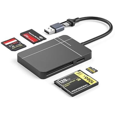 BKELHS 4.0 SD-kaartlezer, 5 Gbps USB 3.0 USB C naar SD TF MS CF Memory Card Adapter 4-in-1, UHS-II High Speed 4 sleuven Micro SD SDHC SDXC MMC voor iPhone MacBook Laptop PC Android Windows MacOS Linux Chrome BKELHS 4.0 SD-kaartlezer, 5 Gbps USB 3.0 USB C naar SD TF MS CF Memory Card Adapter 4-in-1, UHS-II High Speed 4 sleuven Micro SD SDHC SDXC MMC voor iPhone MacBook Laptop PC Android Windows MacOS Linux Chrome