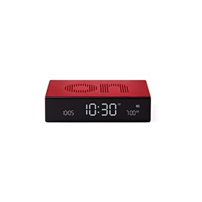 Lexon Flip Premium wekker, omkeerbaar, oplaadbaar, LCD-display, elektroluminescerend, kleur aluminium (rood) klein Lexon Flip Premium wekker, omkeerbaar, oplaadbaar, LCD-display, elektroluminescerend, kleur aluminium (rood) klein