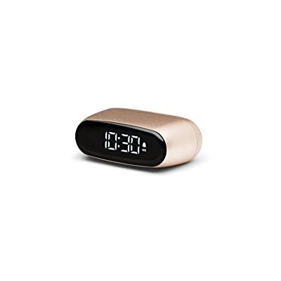 Lexon Compacte wekker met lcd-display, touchscreen, sluimerfunctie en oplaadbare batterij, goudkleurig Lexon Compacte wekker met lcd-display, touchscreen, sluimerfunctie en oplaadbare batterij, goudkleurig