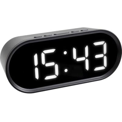 TFA Dostmann Digitale wekker met led-cijfers, binnentemperatuur, sluimerfunctie, instelbaar, kunststof, zwart, (L) 150 x (B) 50 x (H) 65 mm TFA Dostmann Digitale wekker met led-cijfers, binnentemperatuur, sluimerfunctie, instelbaar, kunststof, zwart, (L) 150 x (B) 50 x (H) 65 mm