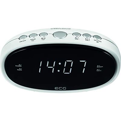 ECG RB 010 White wekkerradio FM-tuner 10 voorkeuzezenders digitale klok radio/wekker wekkerfunctie geannuleerd witte uitschakeltimer 1 ECG RB 010 White wekkerradio FM-tuner 10 voorkeuzezenders digitale klok radio/wekker wekkerfunctie geannuleerd witte uitschakeltimer 1