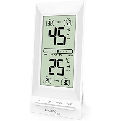 techno line Technoline WS9129 Bureauthermometer, thermometer, temperatuur, luchtvochtigheid, kamercomfortweergave, kalibratiefunctie, bewaking van de airconditioning op het werk, techno line Technoline WS9129 Bureauthermometer, thermometer, temperatuur, luchtvochtigheid, kamercomfortweergave, kalibratiefunctie, bewaking van de airconditioning op het werk,