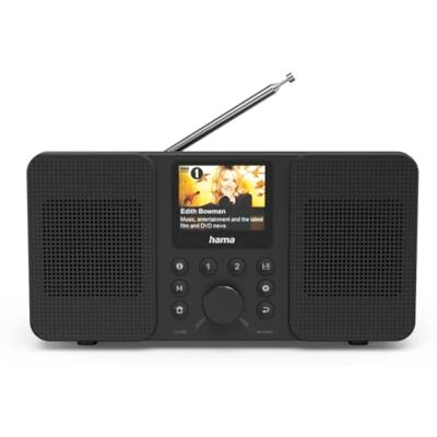 Hama Digitale wekker, internet, draagbaar, Dab/Dab+/FM, Bluetooth 5.2, wifi, 30 voorinstellingen, netvoeding, stereoluidspreker, 6 W, netvoeding, bediening via app, zwart Hama Digitale wekker, internet, draagbaar, Dab/Dab+/FM, Bluetooth 5.2, wifi, 30 voorinstellingen, netvoeding, stereoluidspreker, 6 W, netvoeding, bediening via app, zwart