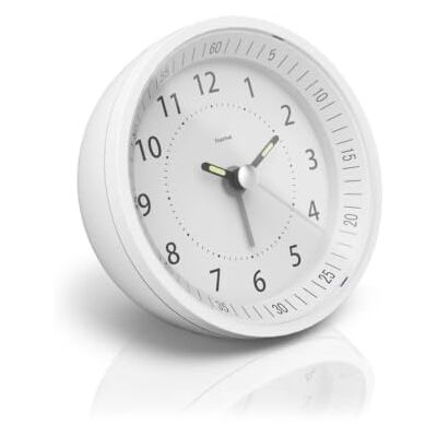 Hama 'ronde' radiogestuurde wekker (met analoge weergave, uren en minuten, met automatische instelling) wit Hama 'ronde' radiogestuurde wekker (met analoge weergave, uren en minuten, met automatische instelling) wit