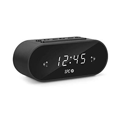 SPC Frodi Compacte radiowecker met led-display, FM-radio, 10 luidsprekers en 2 alarmfuncties, digitale radiowecker zwart SPC Frodi Compacte radiowecker met led-display, FM-radio, 10 luidsprekers en 2 alarmfuncties, digitale radiowecker zwart