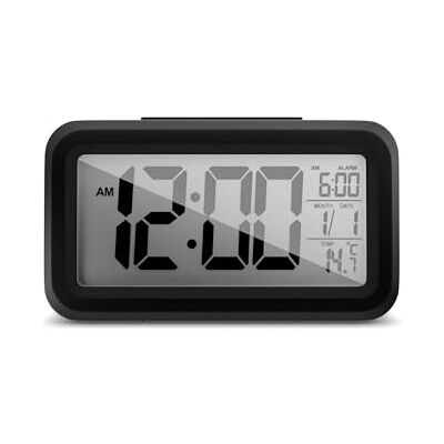 Mebus Digitale wekker met lichtsensor, binnenthermometer, 2 wektijden, sluitfunctie/materiaal: kunststof/kleur: zwart/model: 42435 Mebus Digitale wekker met lichtsensor, binnenthermometer, 2 wektijden, sluitfunctie/materiaal: kunststof/kleur: zwart/model: 42435