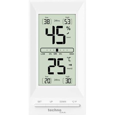 techno line Technoline WS9129 bureauthermometer, hygrometer, binnentemperatuurweergave, luchtvochtigheid, kamercomfort, kalibratie, bewaking van airconditioning op het werk techno line Technoline WS9129 bureauthermometer, hygrometer, binnentemperatuurweergave, luchtvochtigheid, kamercomfort, kalibratie, bewaking van airconditioning op het werk