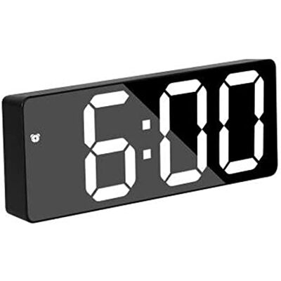 Alarm TSV spiegelklok met digitaal led-display met temperatuur, herhaling, instelbare kalender, USB-poort nachtlampje Alarm TSV spiegelklok met digitaal led-display met temperatuur, herhaling, instelbare kalender, USB-poort nachtlampje