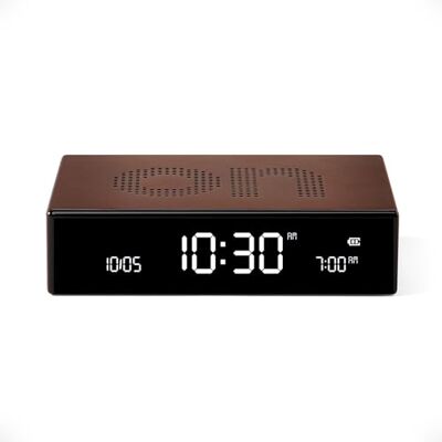 Lexon Flip Premium wekker, omkeerbaar, oplaadbaar, LCD-display, elektroluminescerend, kleur aluminium (brons), klein Lexon Flip Premium wekker, omkeerbaar, oplaadbaar, LCD-display, elektroluminescerend, kleur aluminium (brons), klein