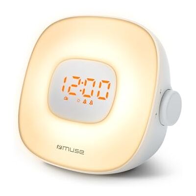 MUSE ML-198 CR Wekkerradio: PLL FM-radio met natuurlijke geluiden, dubbel alarm, ledverlichting en dimfunctie, wekker met weklicht en kleurverandering MUSE ML-198 CR Wekkerradio: PLL FM-radio met natuurlijke geluiden, dubbel alarm, ledverlichting en dimfunctie, wekker met weklicht en kleurverandering