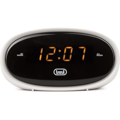 Trevi EC 880 Digitale wekker met twee programmeerbare alarmen, digitaal led-display, amberkleurig, elektronische bel, snooze-functie, dimfunctie, wit Trevi EC 880 Digitale wekker met twee programmeerbare alarmen, digitaal led-display, amberkleurig, elektronische bel, snooze-functie, dimfunctie, wit