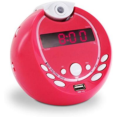 Metronic Gulli 477018 kinderwekker MP3, USB, projectie 180°, roze Metronic Gulli 477018 kinderwekker MP3, USB, projectie 180°, roze