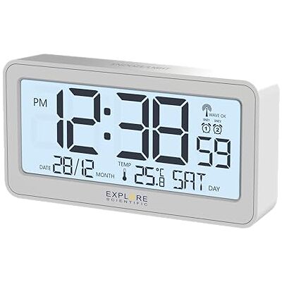 Explore Scientific , Wekkerradio, led-horloge, wit Explore Scientific , Wekkerradio, led-horloge, wit