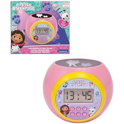 Lexibook , Gabby en het magische huis, projectorwekker met alarm- en sluimerfunctie, nachtlampje met timer, lcd-display, werkt op batterijen, roze, RL977GDH Lexibook , Gabby en het magische huis, projectorwekker met alarm- en sluimerfunctie, nachtlampje met timer, lcd-display, werkt op batterijen, roze, RL977GDH
