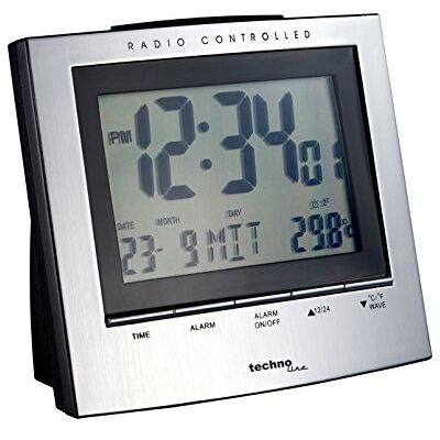 techno line Technoline WT 280 Draadloze wekker met binnentemperatuurweergave en datum/weekdagweergave, zilver/zwart techno line Technoline WT 280 Draadloze wekker met binnentemperatuurweergave en datum/weekdagweergave, zilver/zwart