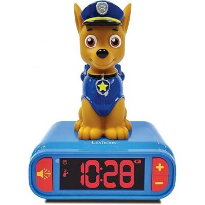 Lexibook Paw Patrol Chase Wekker met nachtlampje, lichtgevend figuur, keuze uit 6 alarmen, 6 geluidseffecten, klok, met sluimerfunctie, blauw/rood RL800PA Lexibook Paw Patrol Chase Wekker met nachtlampje, lichtgevend figuur, keuze uit 6 alarmen, 6 geluidseffecten, klok, met sluimerfunctie, blauw/rood RL800PA