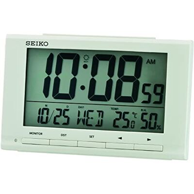 Seiko Clock QHL090W Digitale wekker LCD Wit Seiko Clock QHL090W Digitale wekker LCD Wit