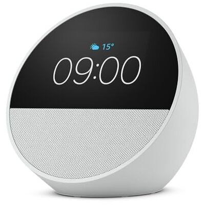 Amazon Echo Spot (nieuwste generatie), slimme wekker met levendig geluid + Alexa, Wit Amazon Echo Spot (nieuwste generatie), slimme wekker met levendig geluid + Alexa, Wit