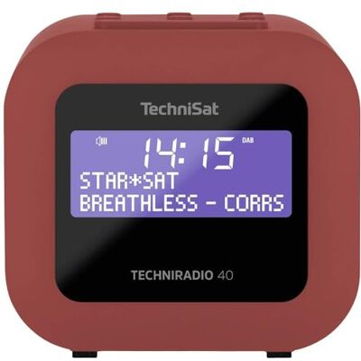 TechniSat TECHNIRADIO 40, DAB wekkerradio (AB, FM, wekker met twee wektijden instelbaar, slaaptimer, snooze-functie, dimbaar Lcd-scherm, USB-oplaadfunctie) rood TechniSat TECHNIRADIO 40, DAB wekkerradio (AB, FM, wekker met twee wektijden instelbaar, slaaptimer, snooze-functie, dimbaar Lcd-scherm, USB-oplaadfunctie) rood