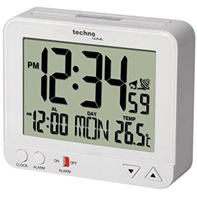 techno line Technoline WT 195 White Radiogestuurde wekker, wit techno line Technoline WT 195 White Radiogestuurde wekker, wit