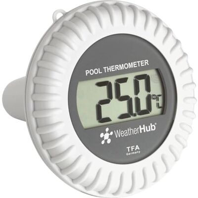 TFA Dostmann 30.3199.IT zwembadzender met display voor radiostations 30.3060 30.3039 30.3053 voor zwembaden en zwembaden, wit/grijs TFA Dostmann 30.3199.IT zwembadzender met display voor radiostations 30.3060 30.3039 30.3053 voor zwembaden en zwembaden, wit/grijs