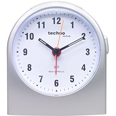 techno line Technoline WT 753 Radiogestuurde wekker, kunststof, zilverkleurig techno line Technoline WT 753 Radiogestuurde wekker, kunststof, zilverkleurig