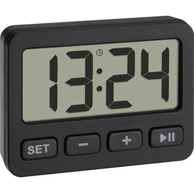 TFA Dostmann 60.2036.01 Digitale mini-klok met wekfunctie, stopwatch, timer, ideaal voor onderweg door toetsvergrendeling, tafelklok, autoklok, TFA Dostmann 60.2036.01 Digitale mini-klok met wekfunctie, stopwatch, timer, ideaal voor onderweg door toetsvergrendeling, tafelklok, autoklok,